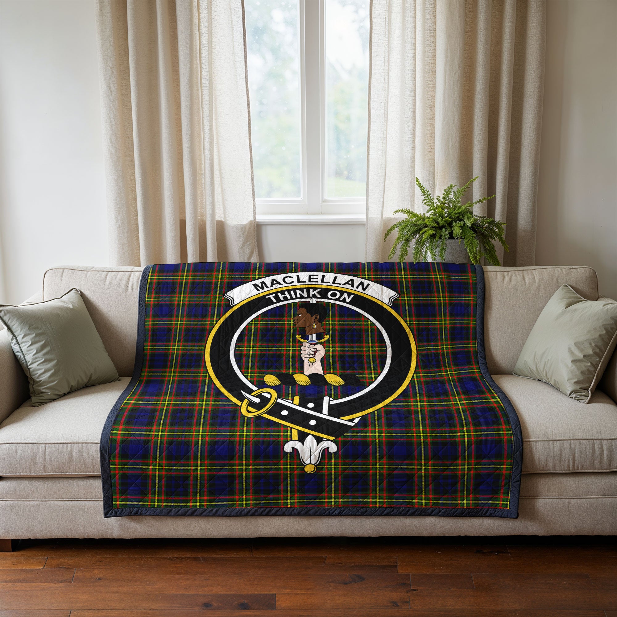 MacLellan Modern Tartan Crest Quilt