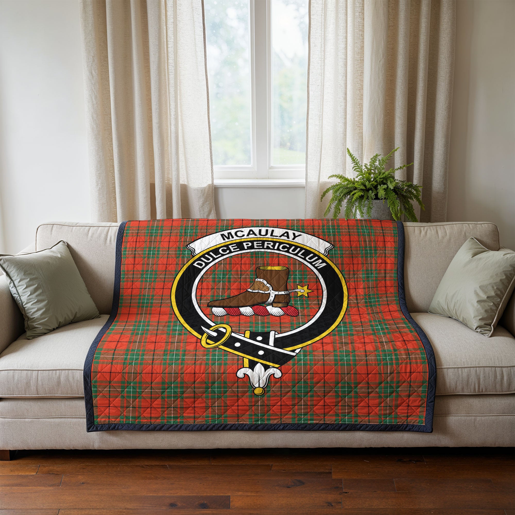 McAulay Ancient Tartan Crest Quilt
