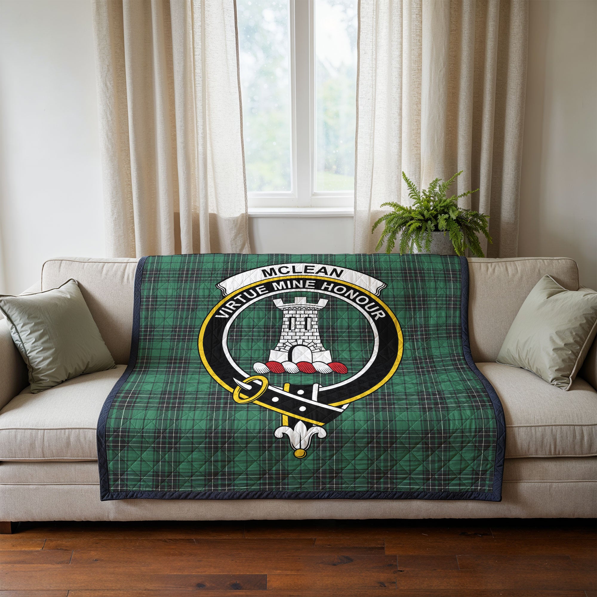 McLean Hunting Ancient Tartan Crest Quilt