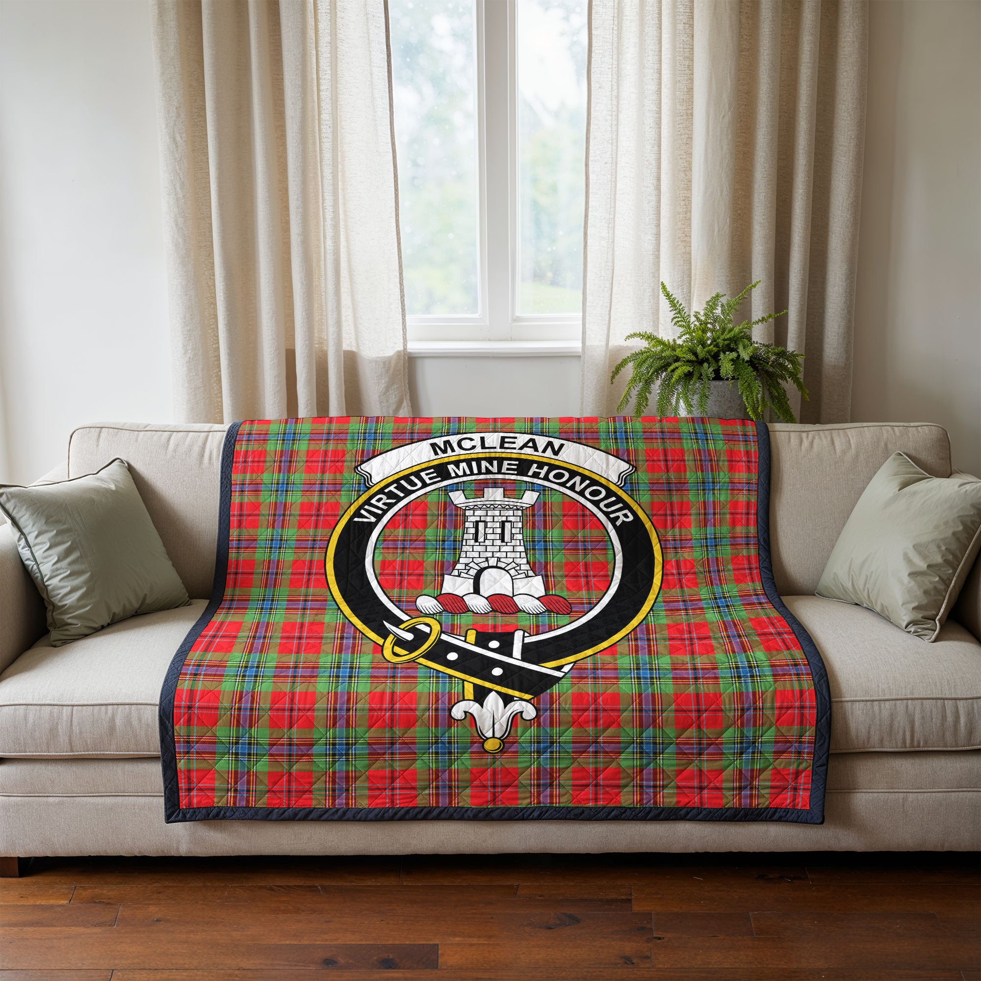 McLean of Duart Modern Tartan Crest Quilt