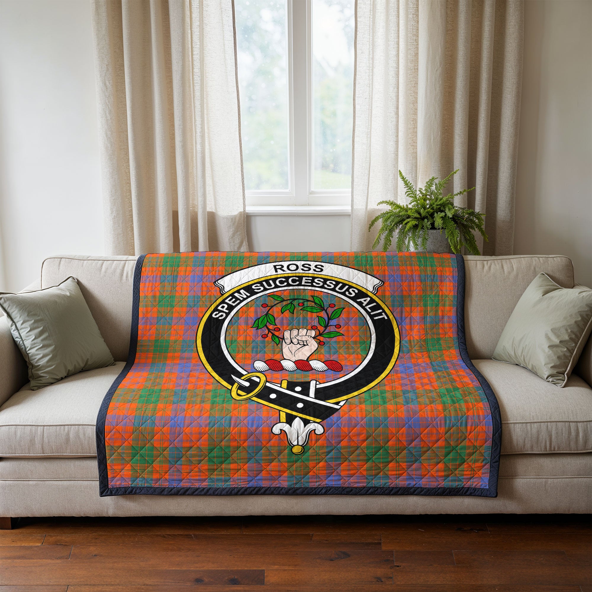 Ross Ancient Tartan Crest Quilt