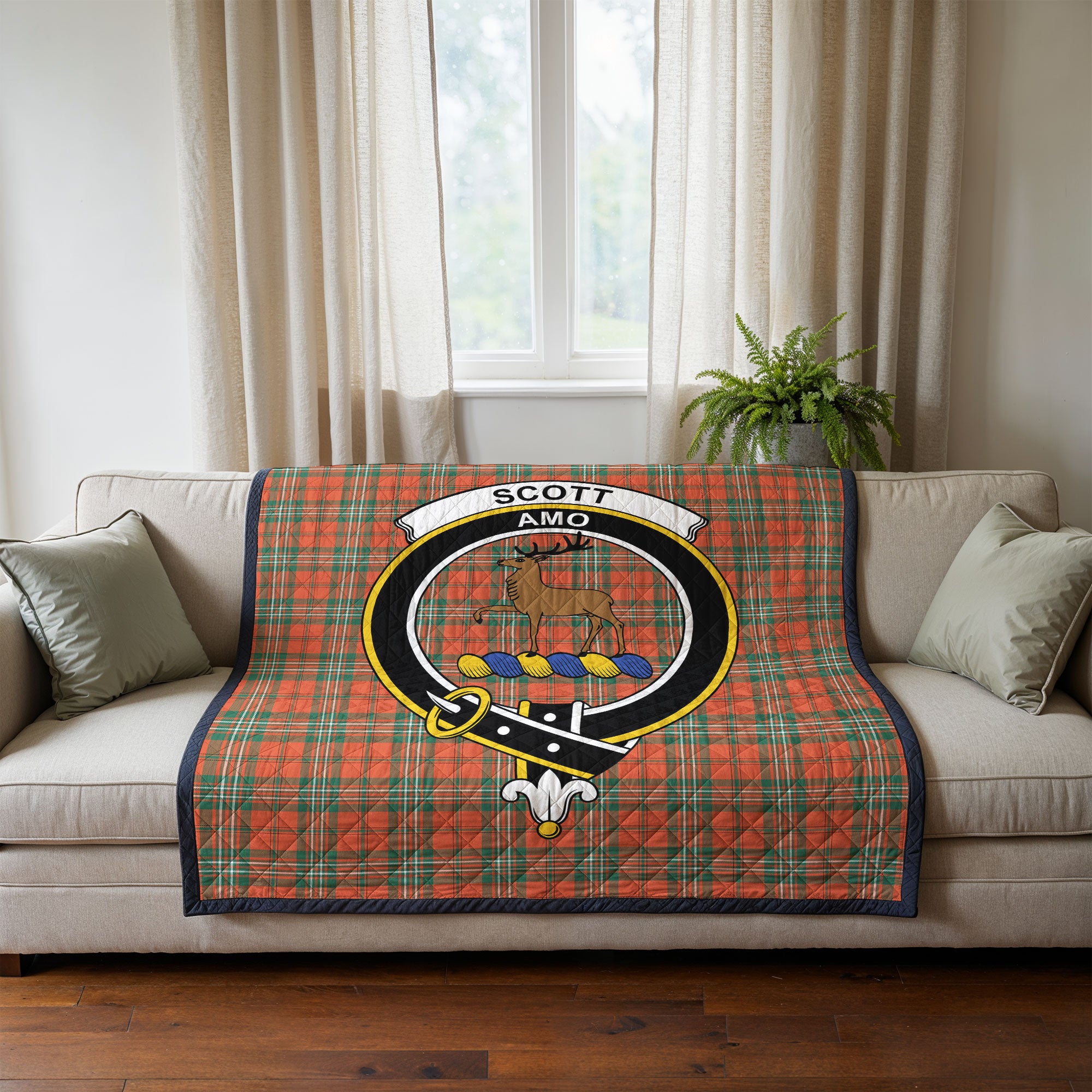 Scott Ancient Tartan Crest Quilt