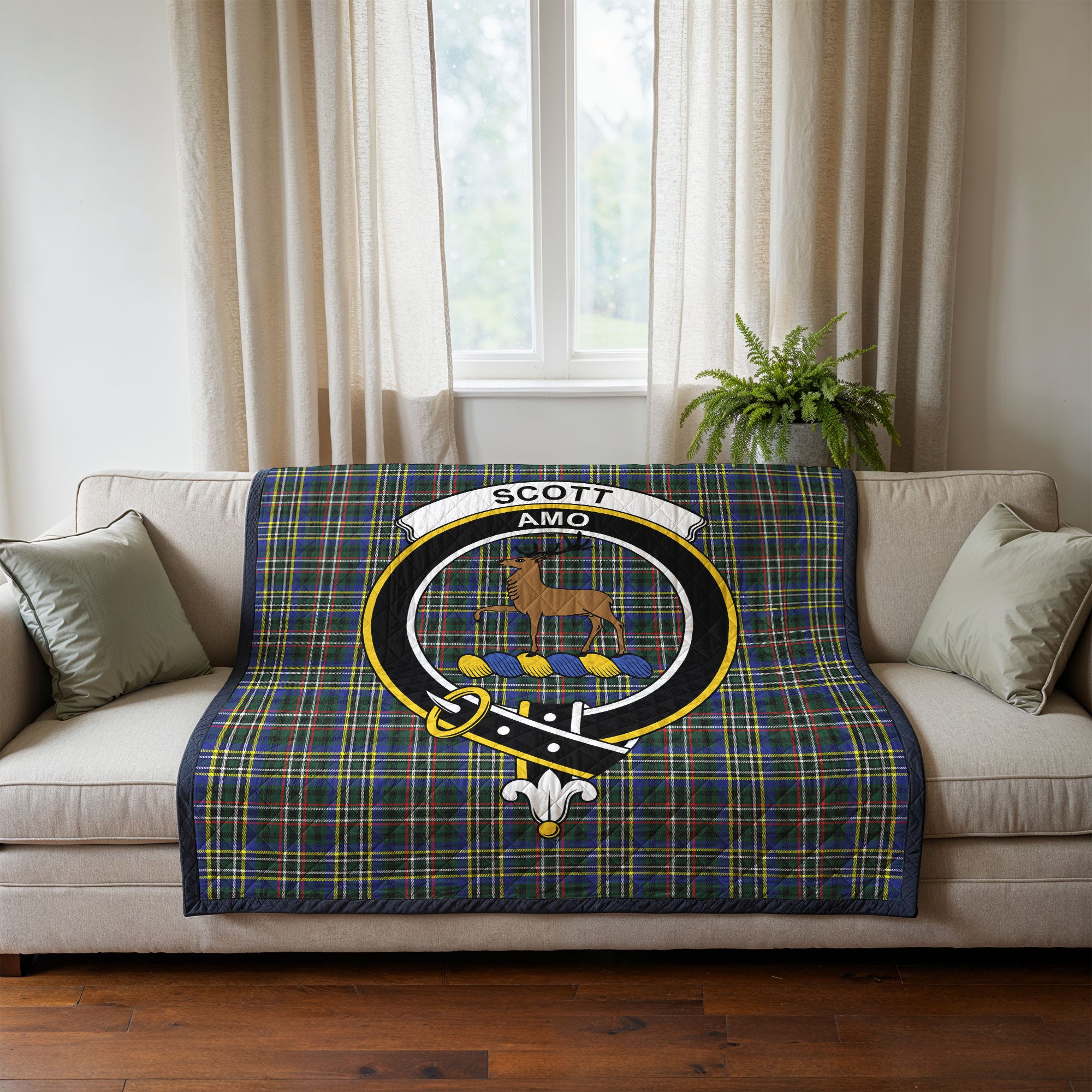 Scott Green Modern Tartan Crest Quilt