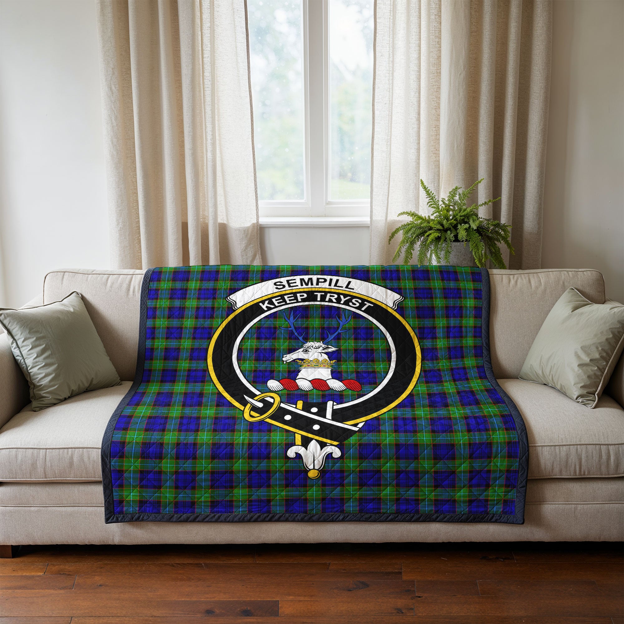 Sempill Modern Tartan Crest Quilt