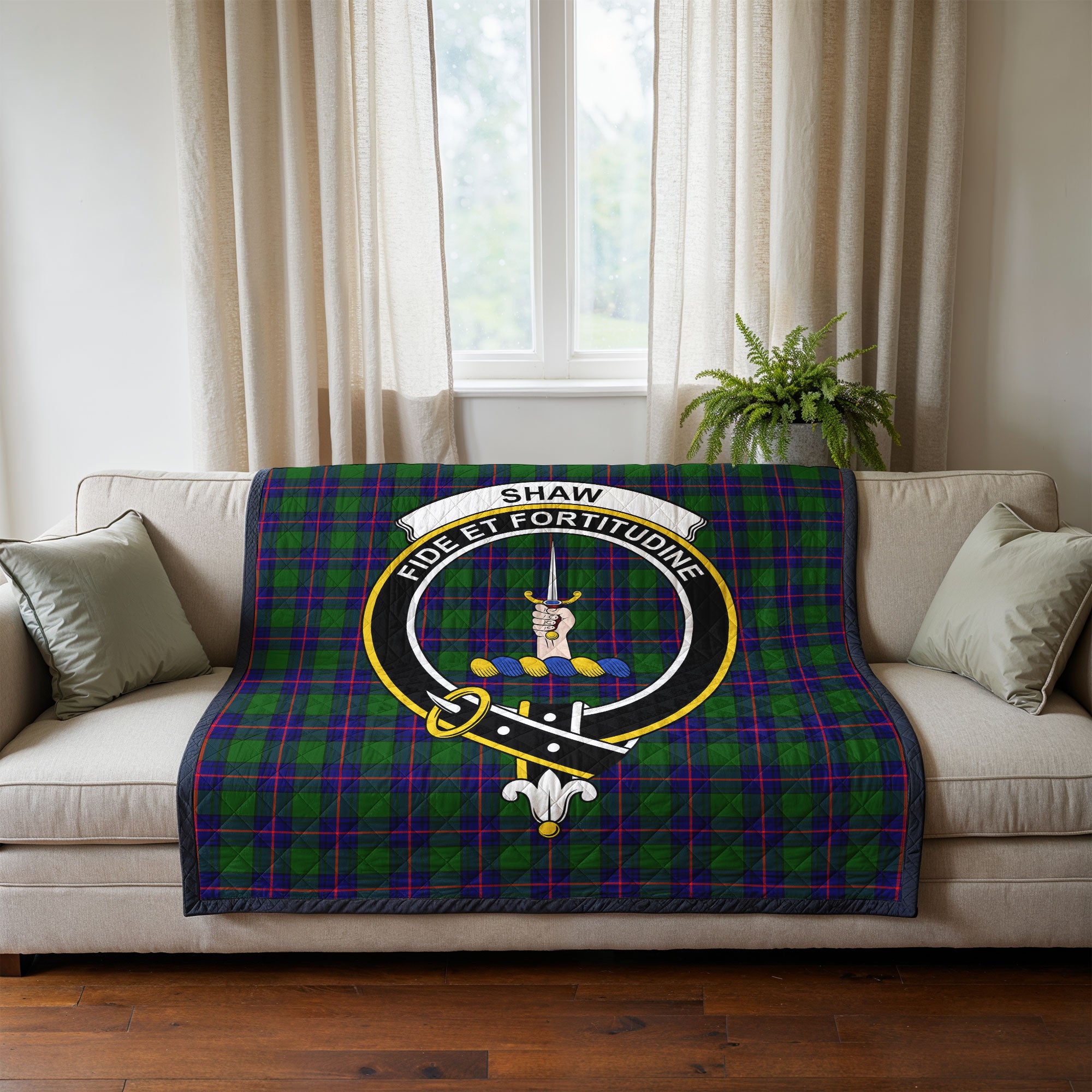 Shaw Modern Tartan Crest Quilt