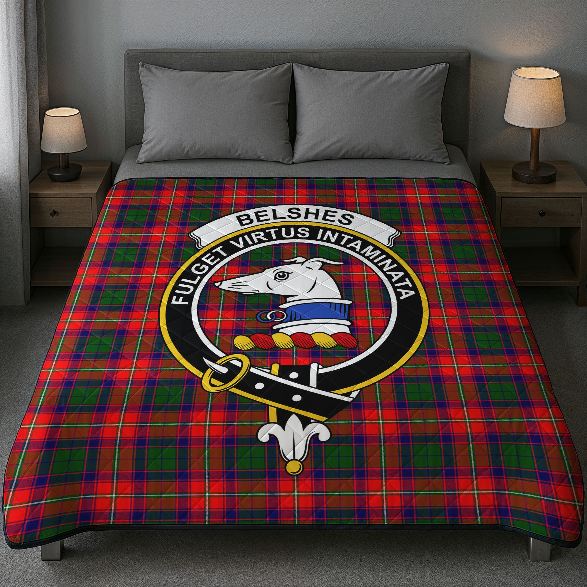 Belshes Tartan Crest Quilt