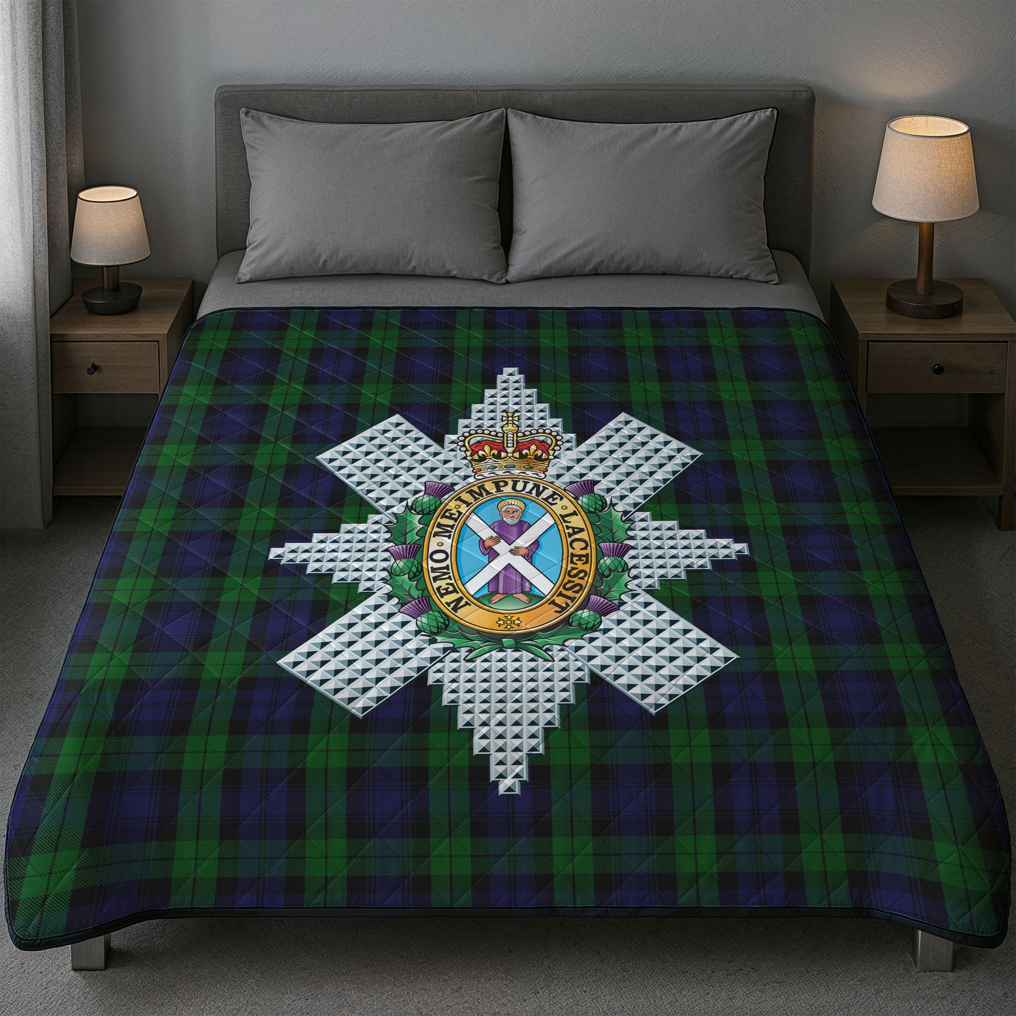 Black Watch Tartan Crest Quilt