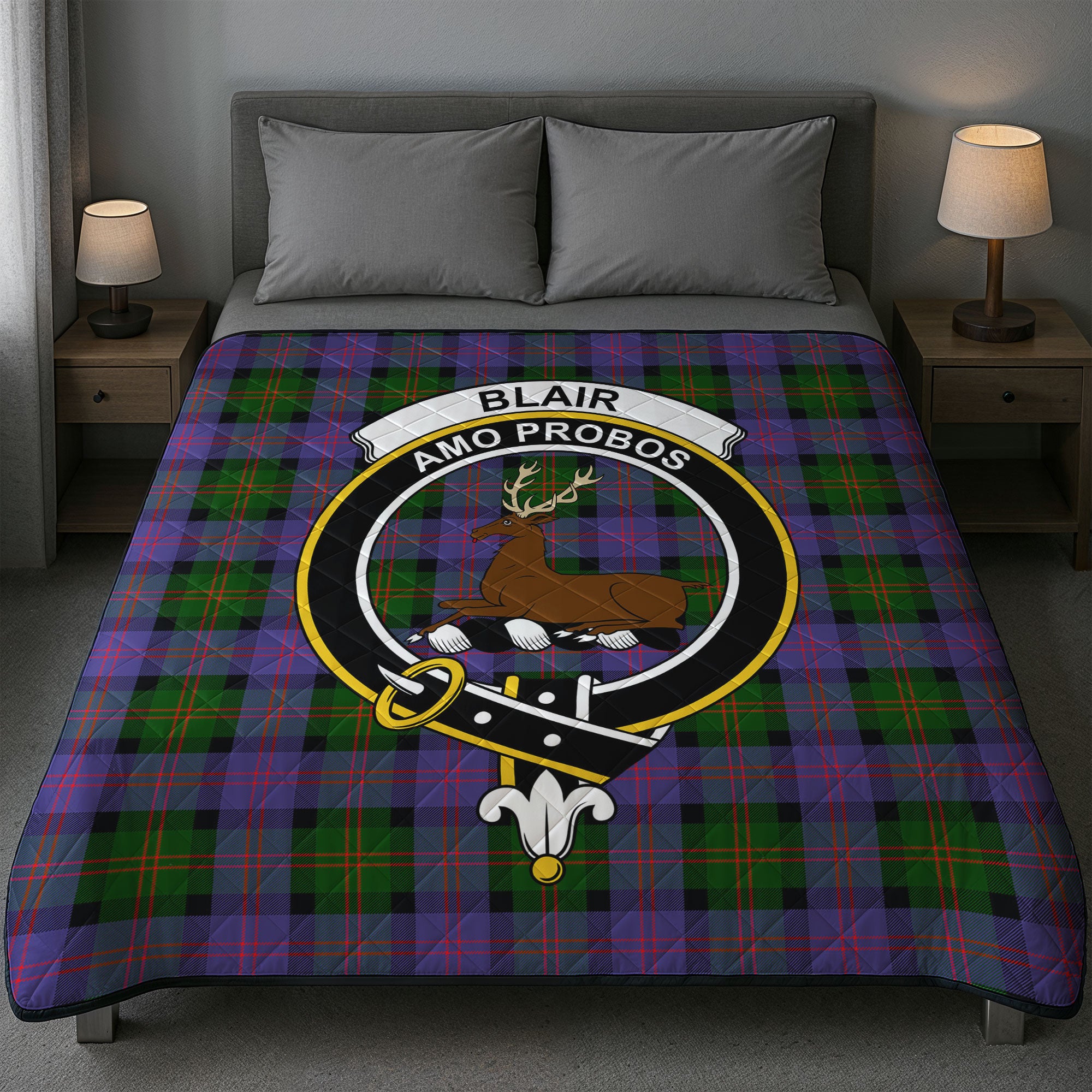Blair Modern Tartan Crest Quilt