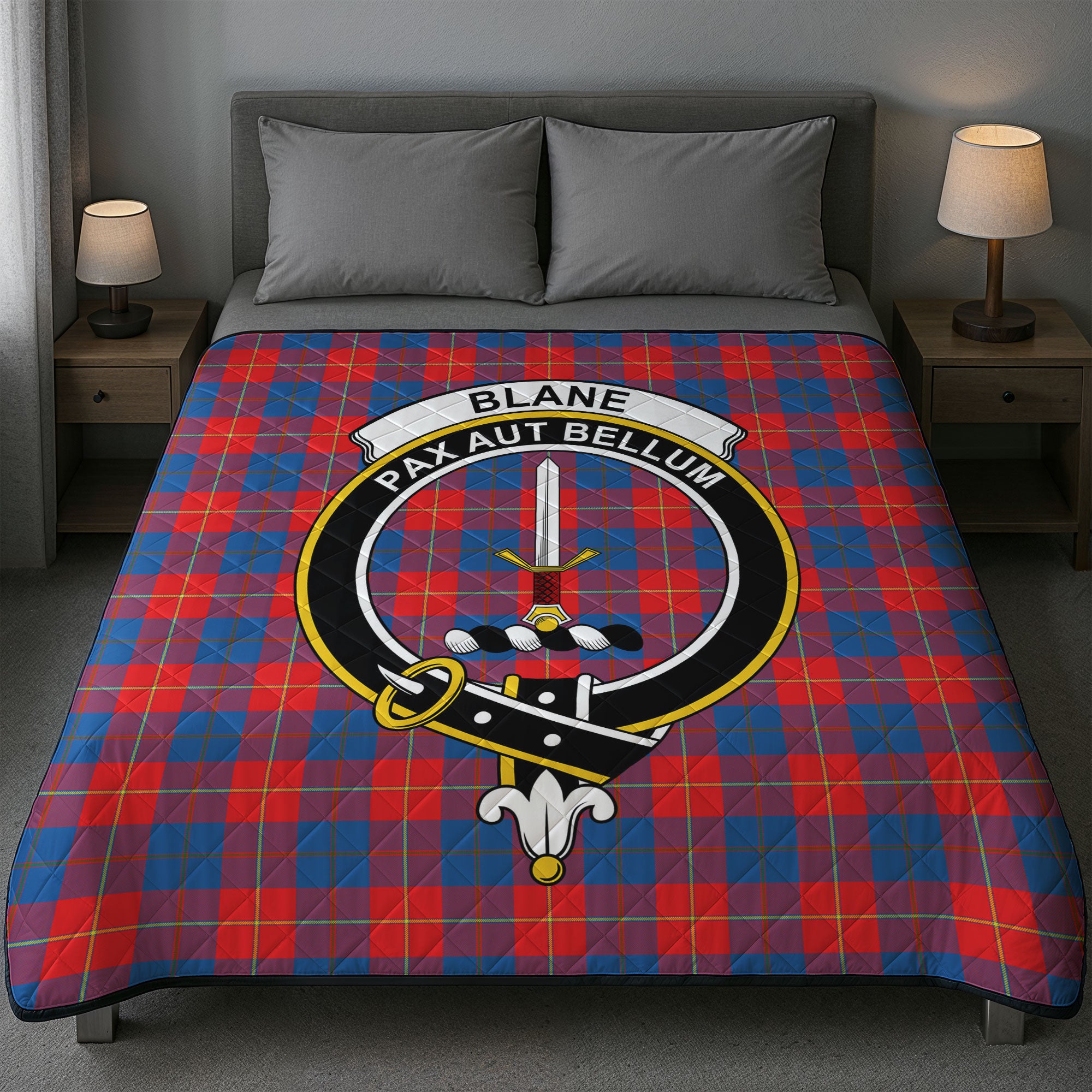 Blane Tartan Crest Quilt