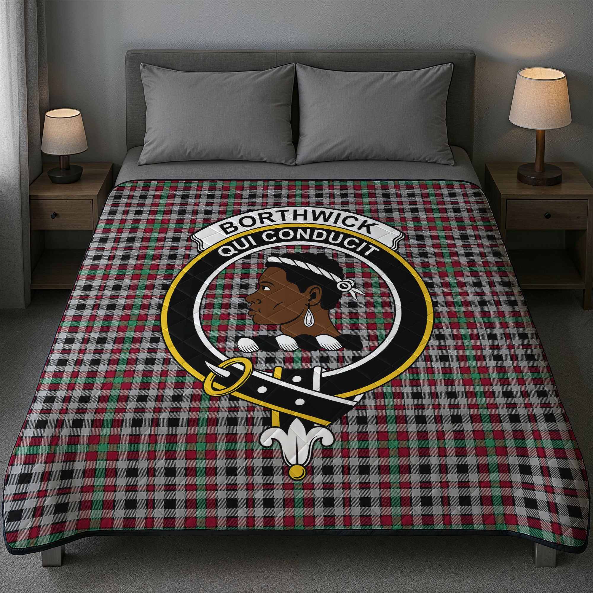Borthwick Ancient Tartan Crest Quilt
