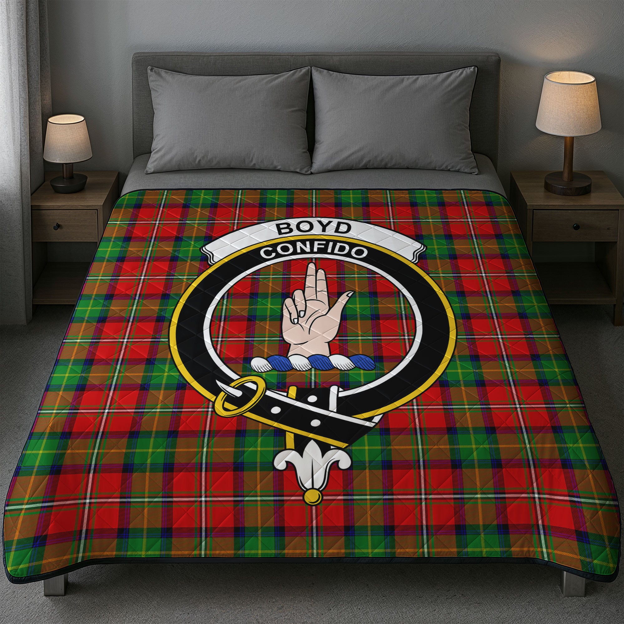 Boyd Modern Tartan Crest Quilt
