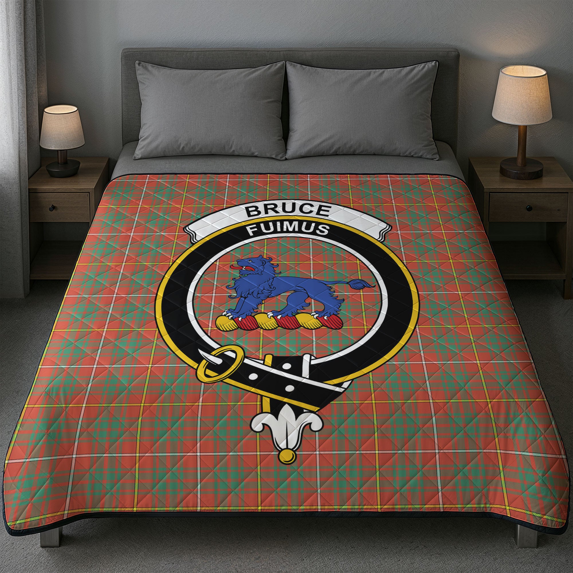 Bruce Ancient Tartan Crest Quilt