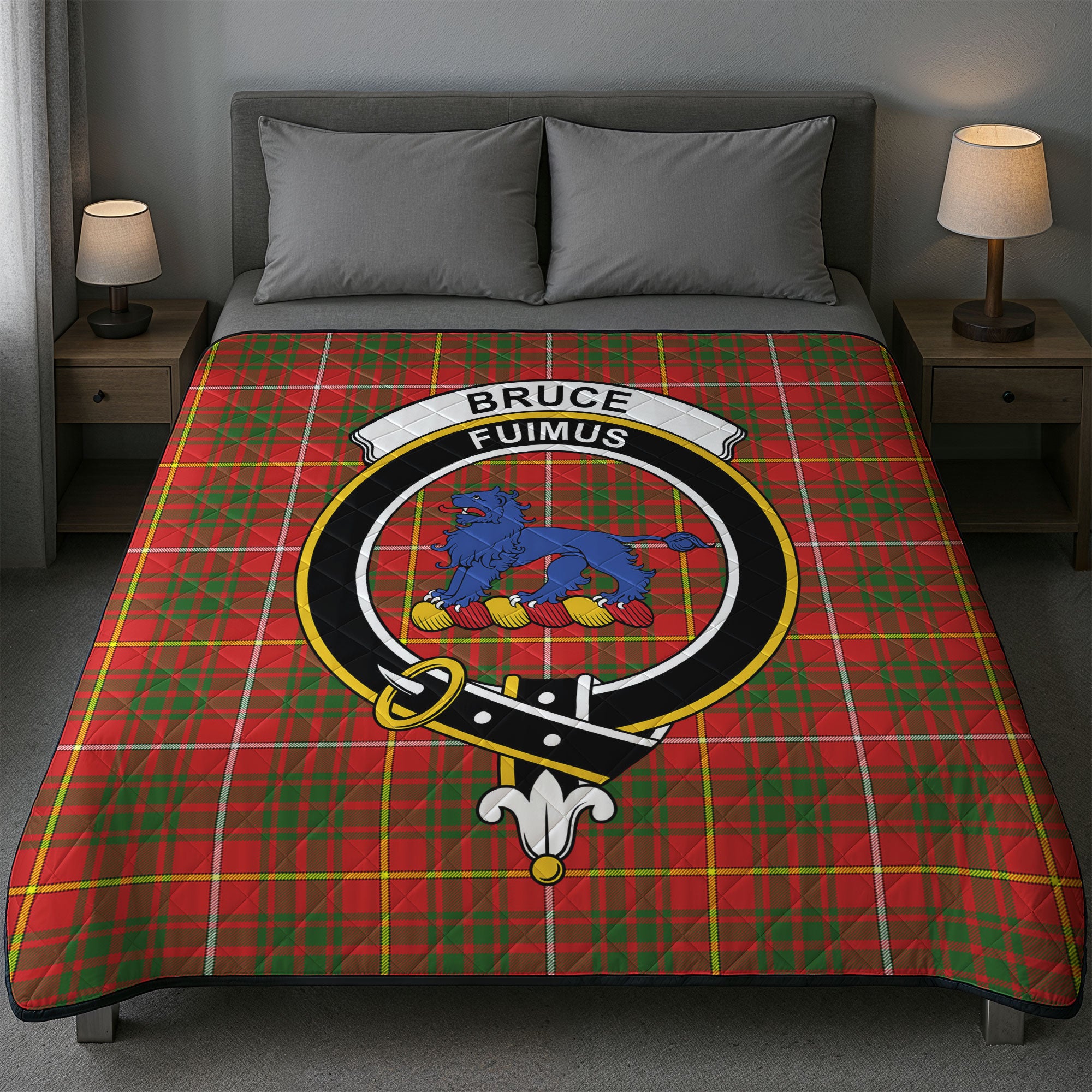 Bruce Modern Tartan Crest Quilt