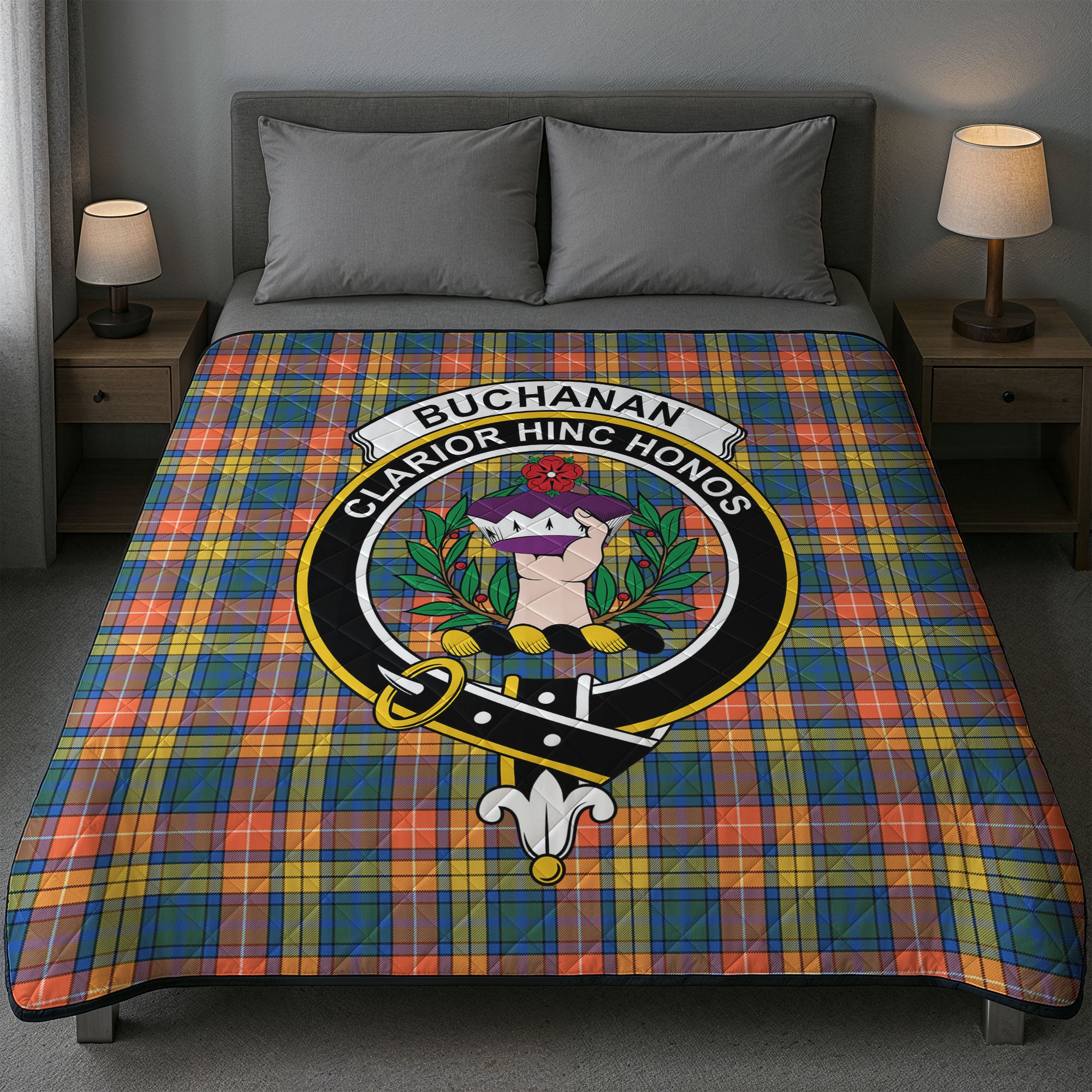 Buchanan Ancient Tartan Crest Quilt