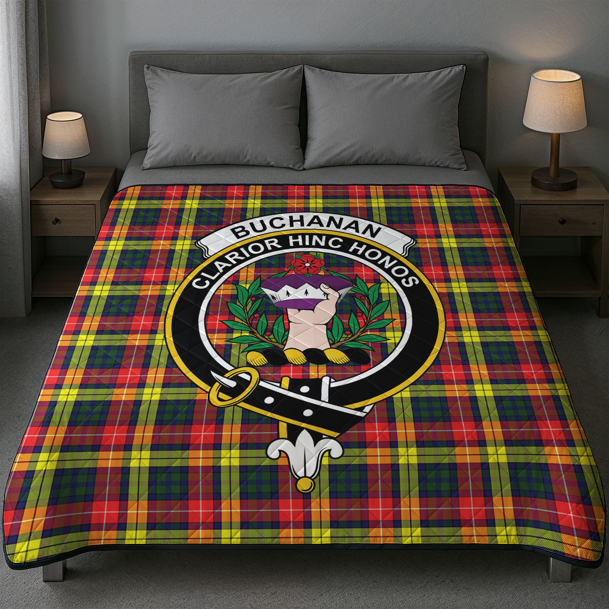 Buchanan Modern Tartan Crest Quilt