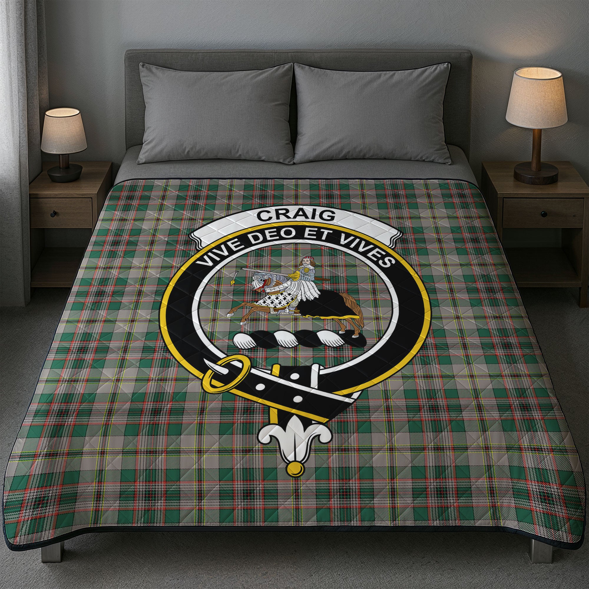 Craig Ancient Tartan Crest Quilt