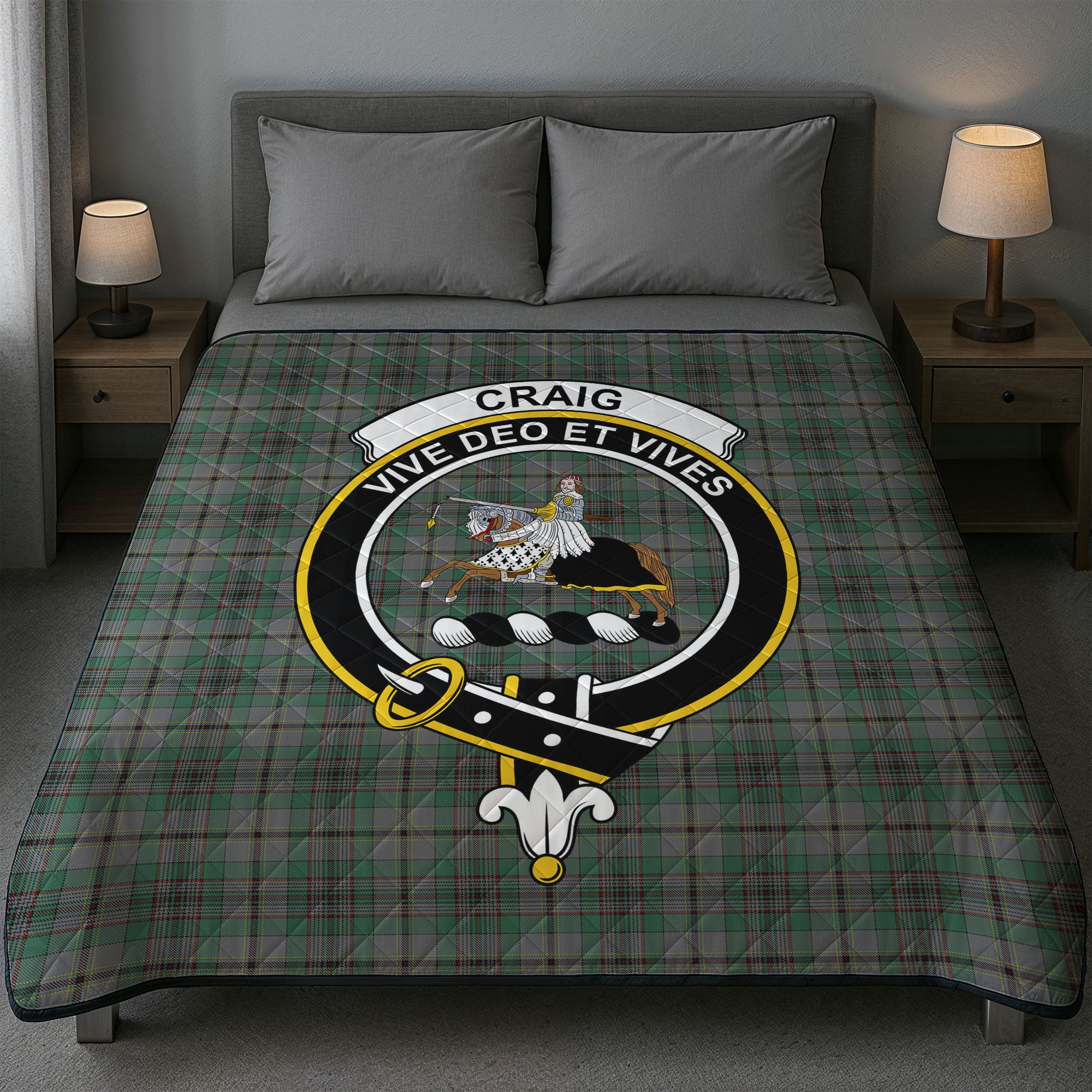 Craig Tartan Crest Quilt