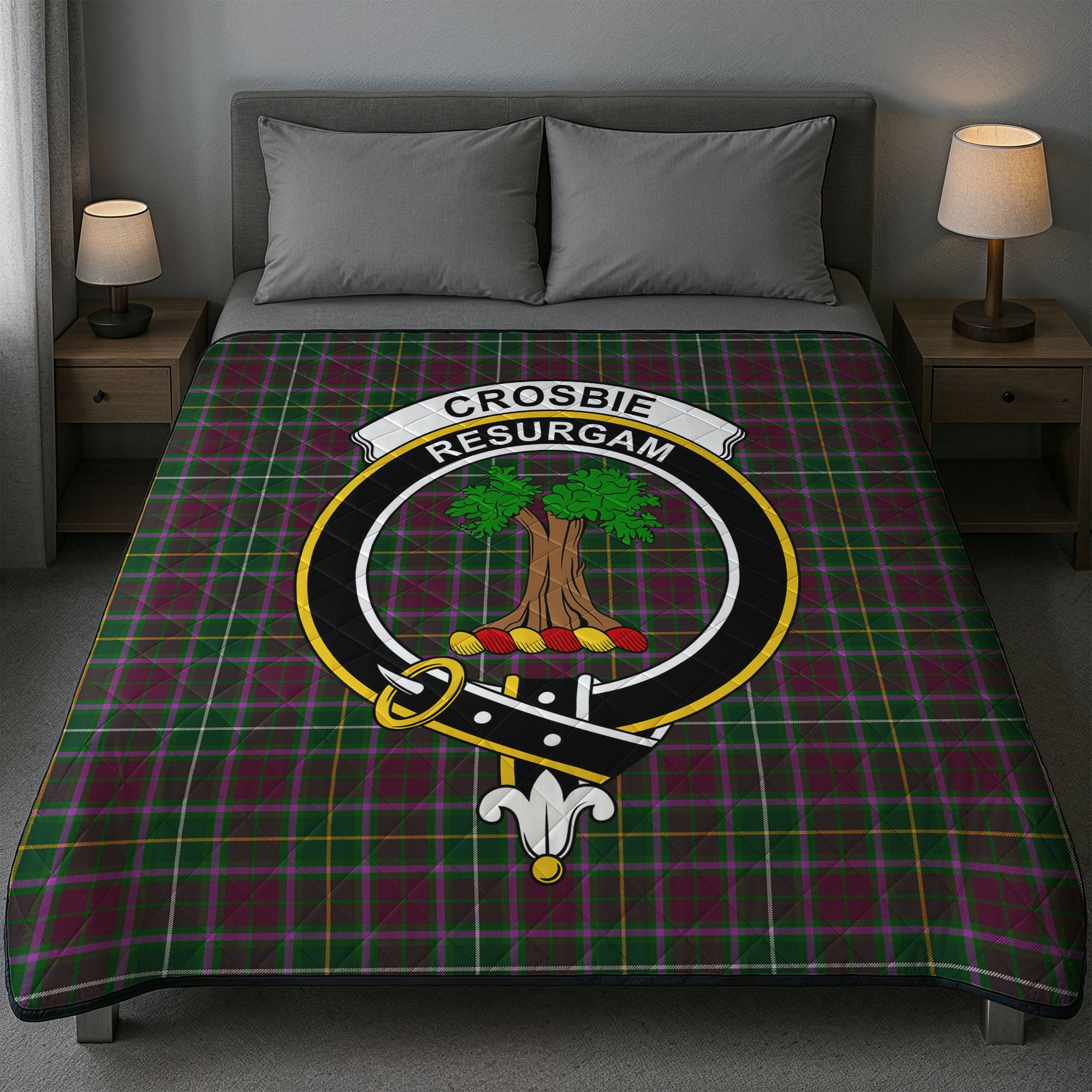 Crosbie Tartan Crest Quilt