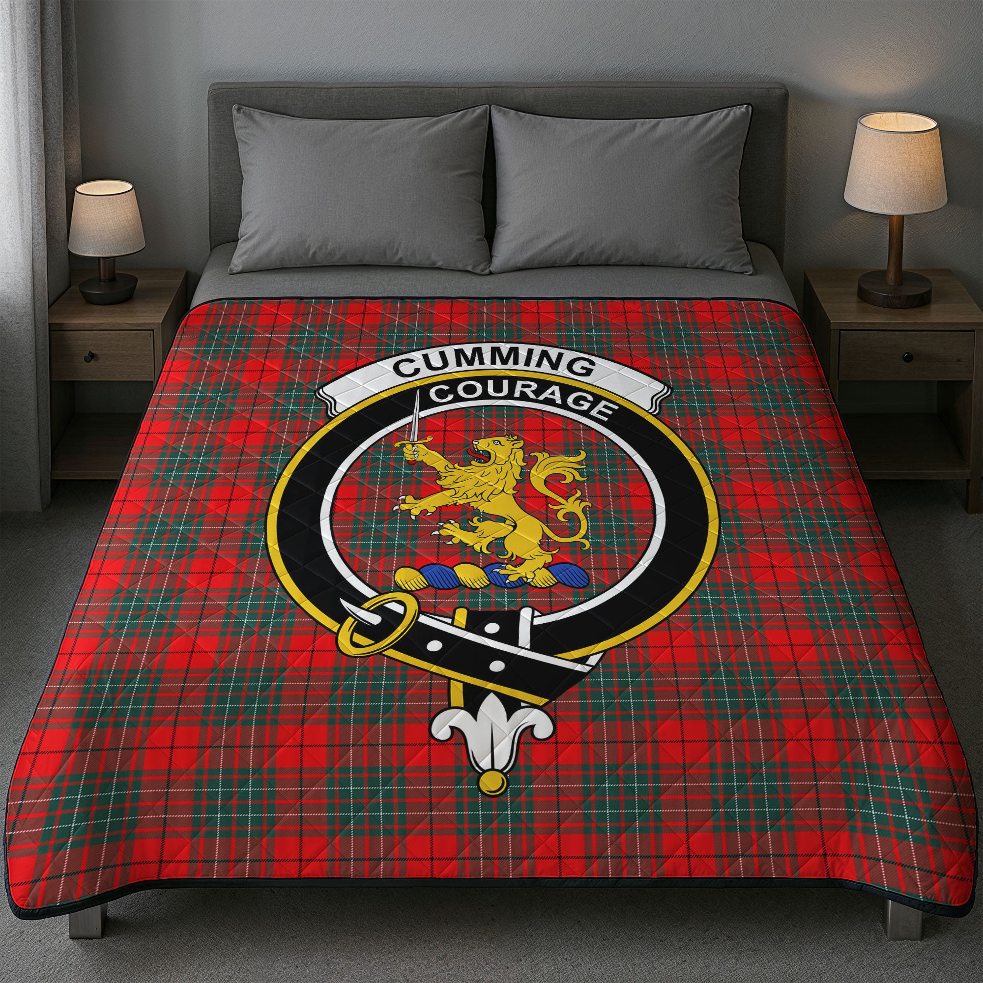 Cumming Modern Tartan Crest Quilt