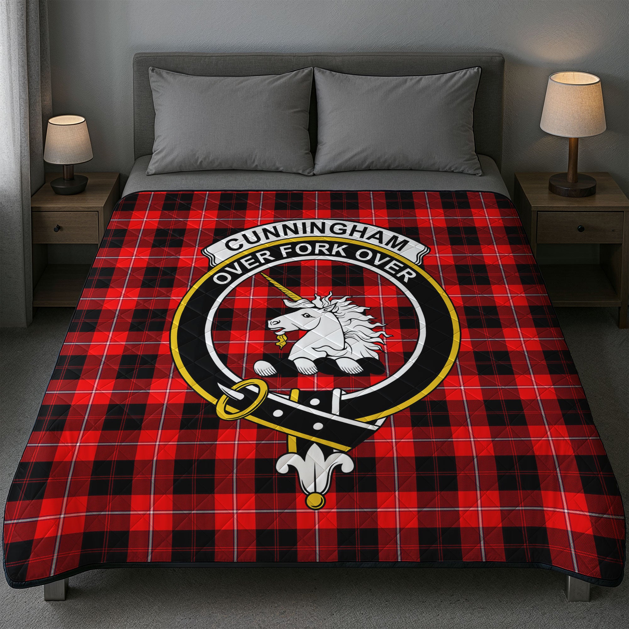Cunningham Modern Tartan Crest Quilt