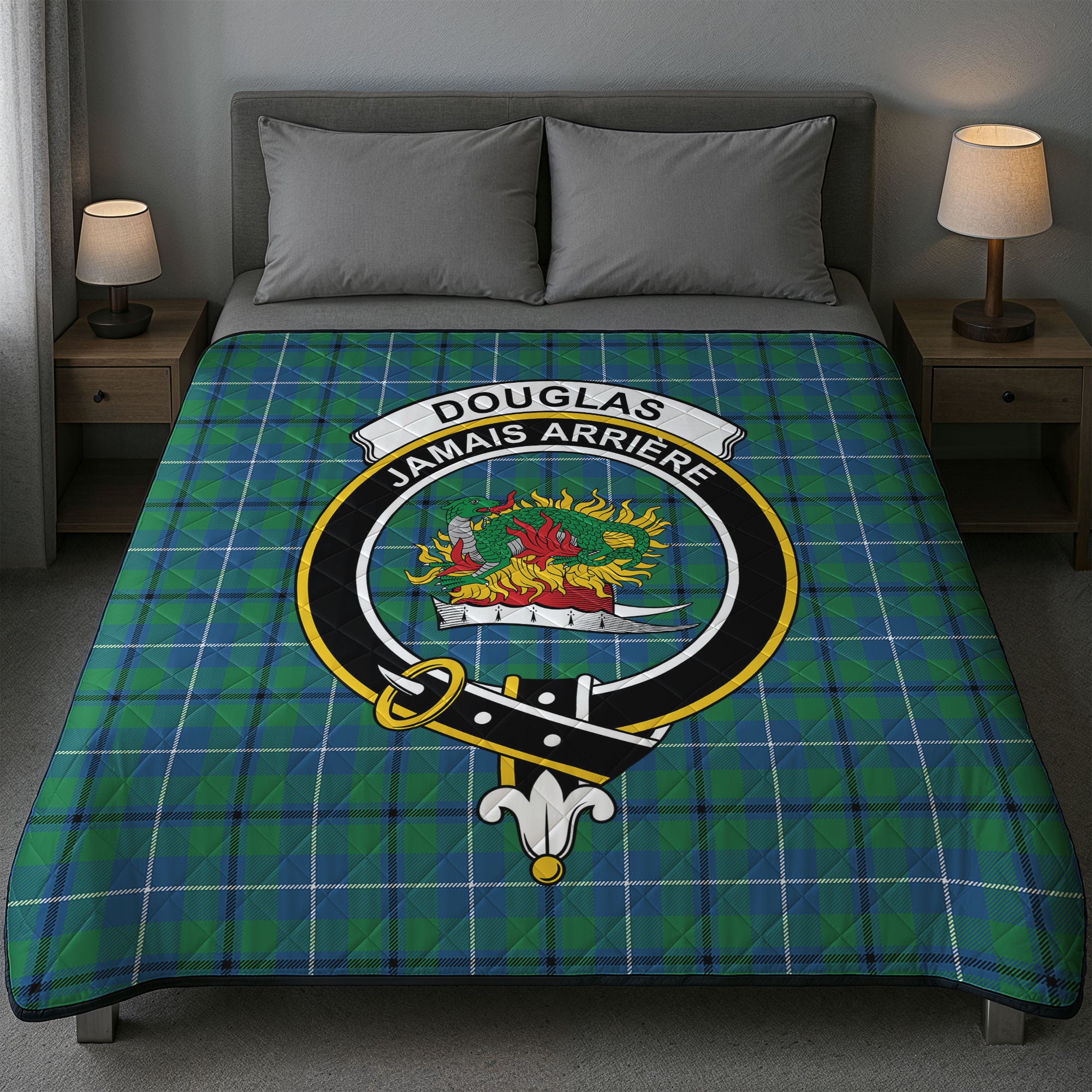Douglas Ancient Tartan Crest Quilt