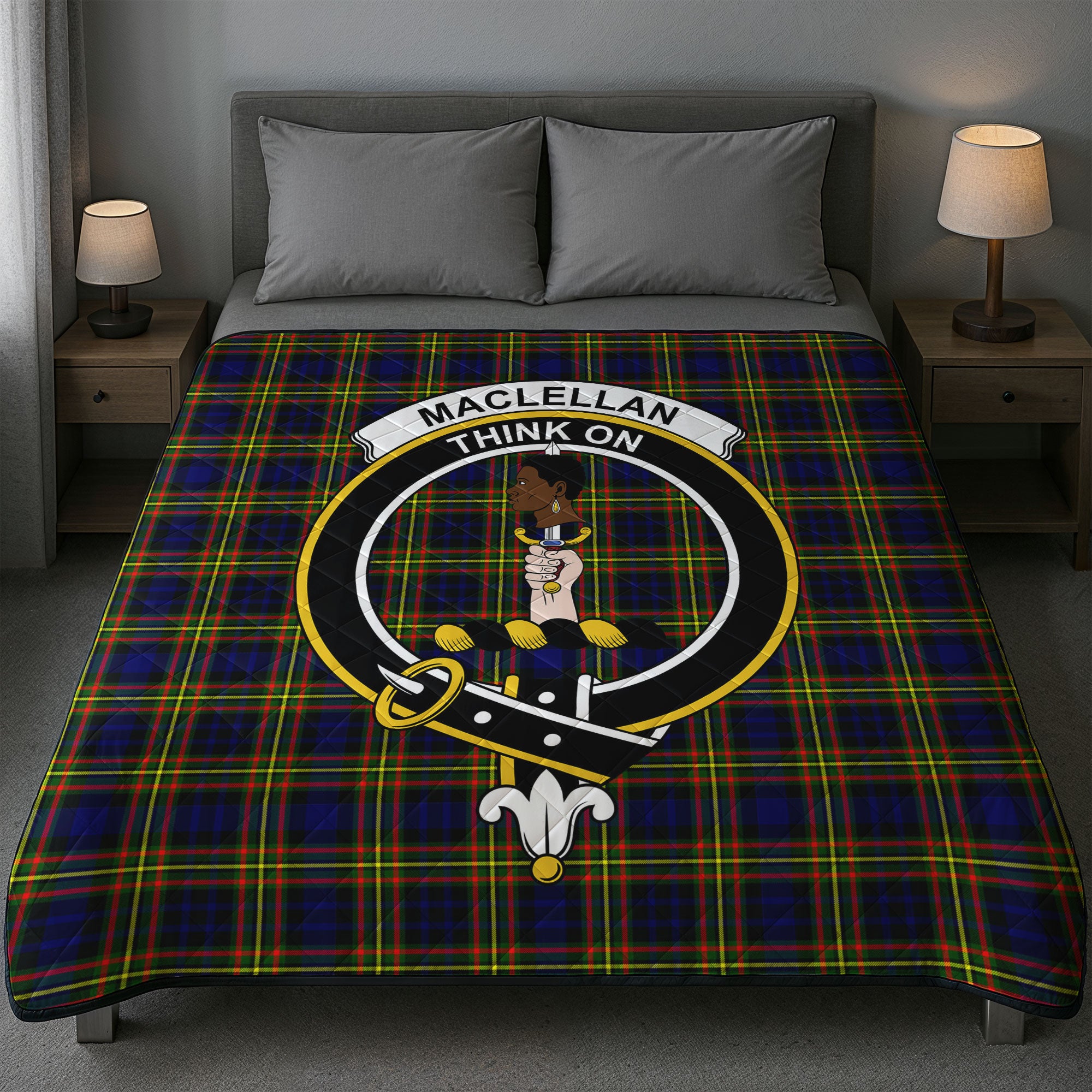 MacLellan Modern Tartan Crest Quilt
