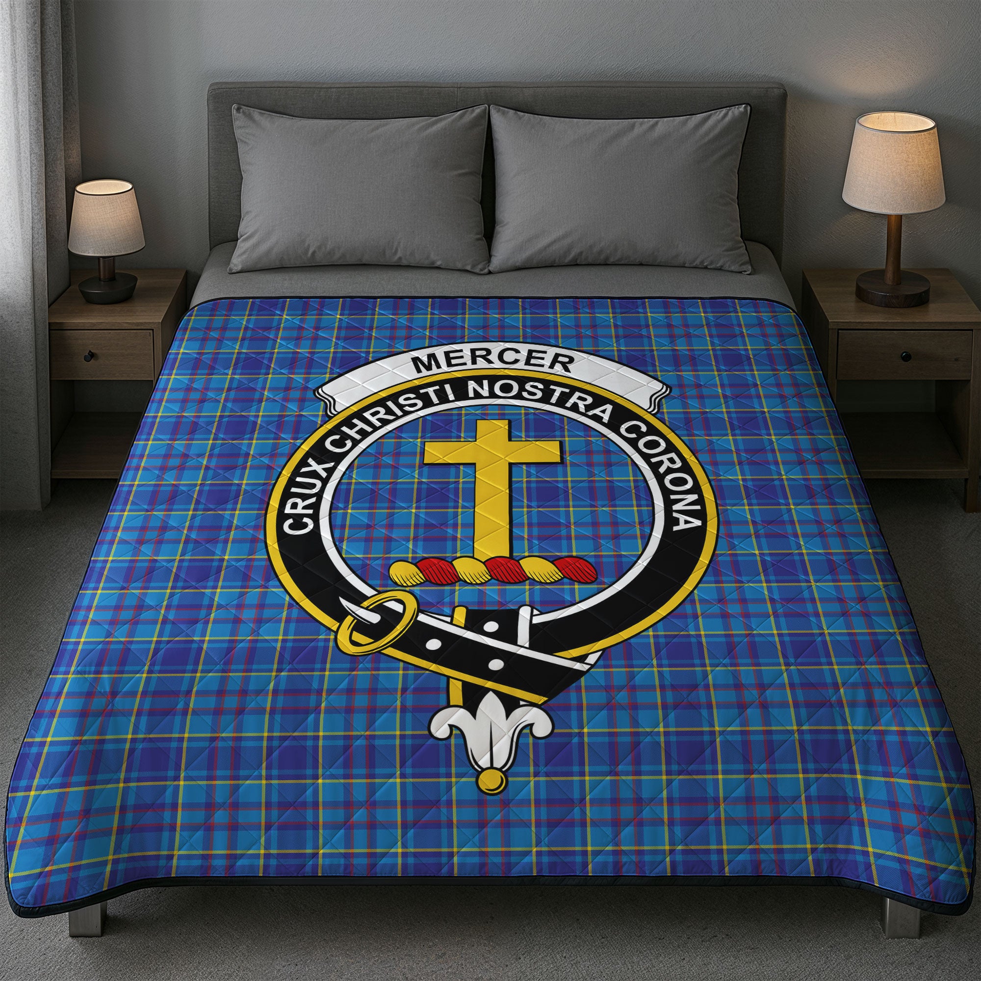 Mercer Modern Tartan Crest Quilt