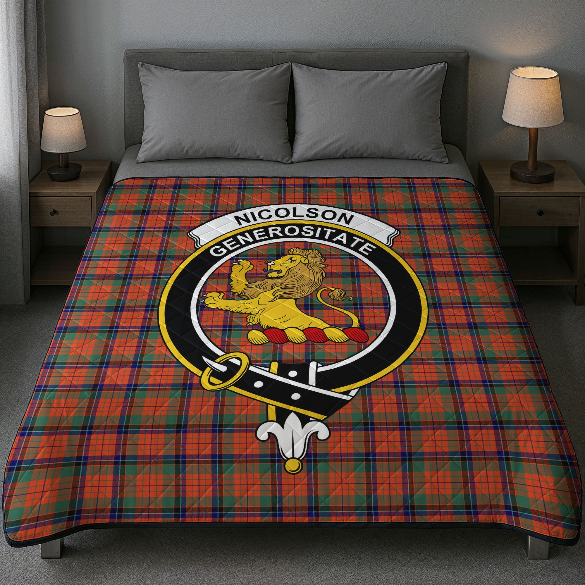 Nicolson Ancient Tartan Crest Quilt