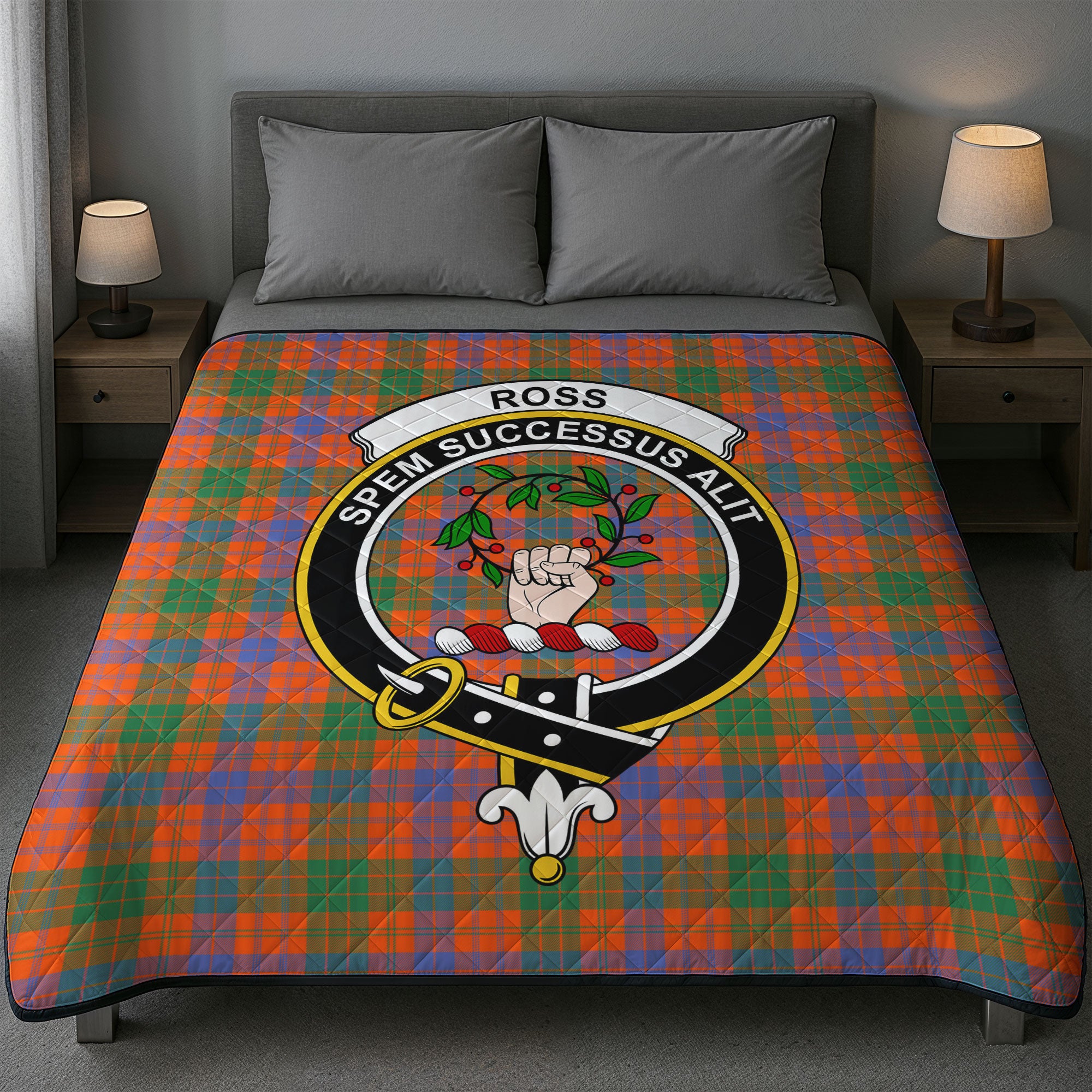 Ross Ancient Tartan Crest Quilt