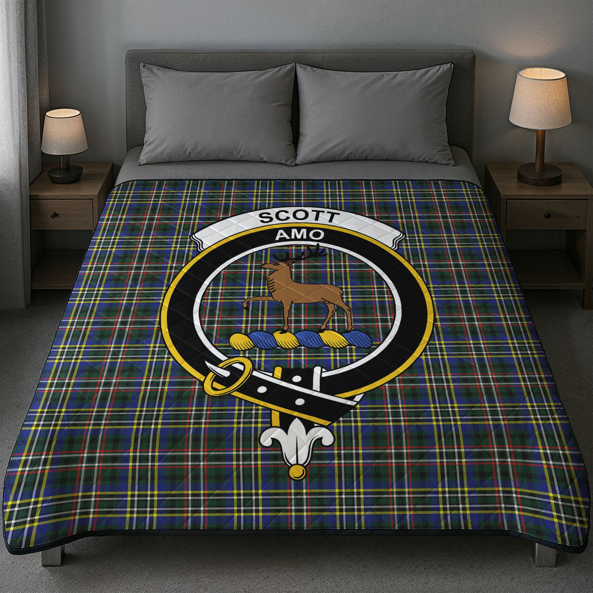 Scott Green Modern Tartan Crest Quilt