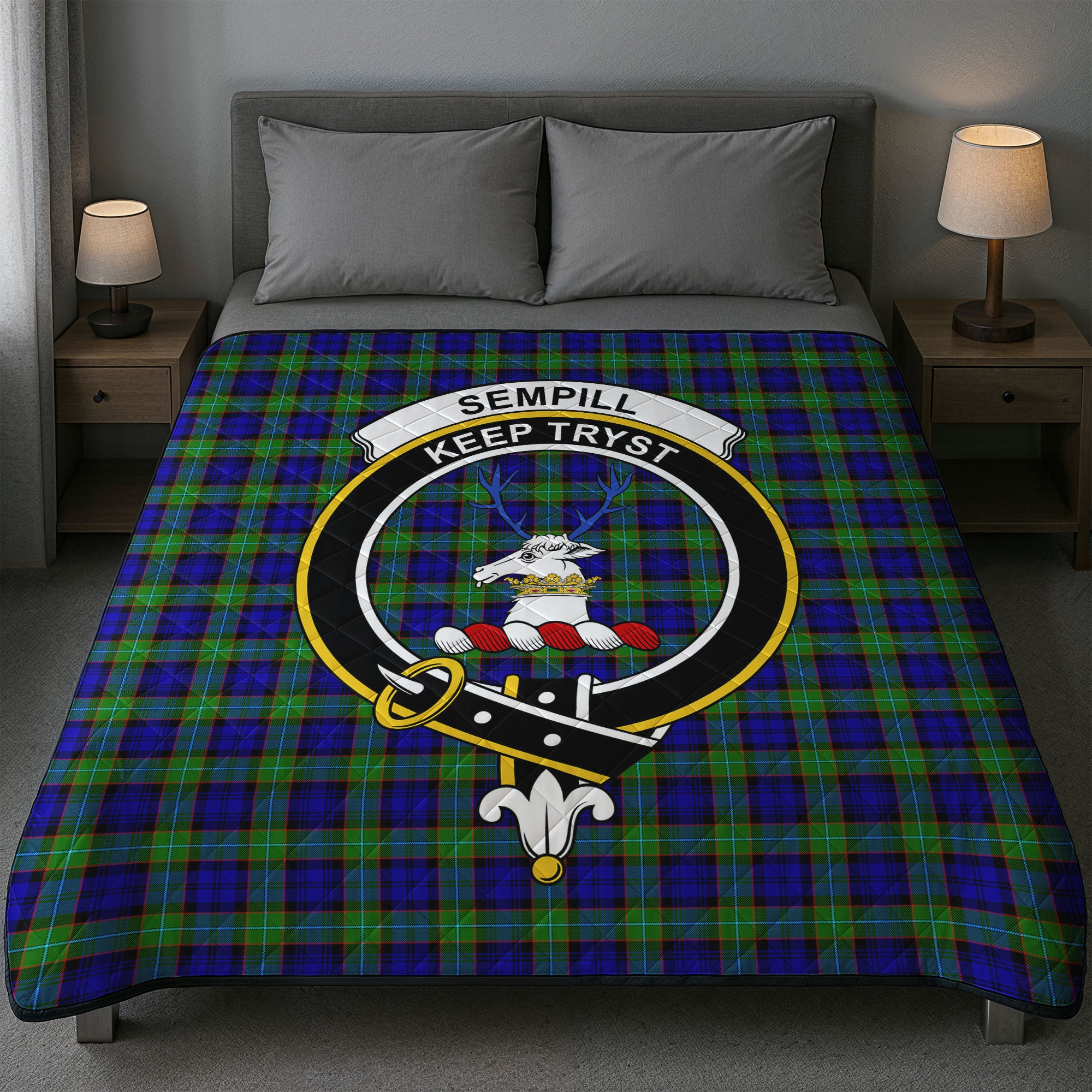 Sempill Modern Tartan Crest Quilt