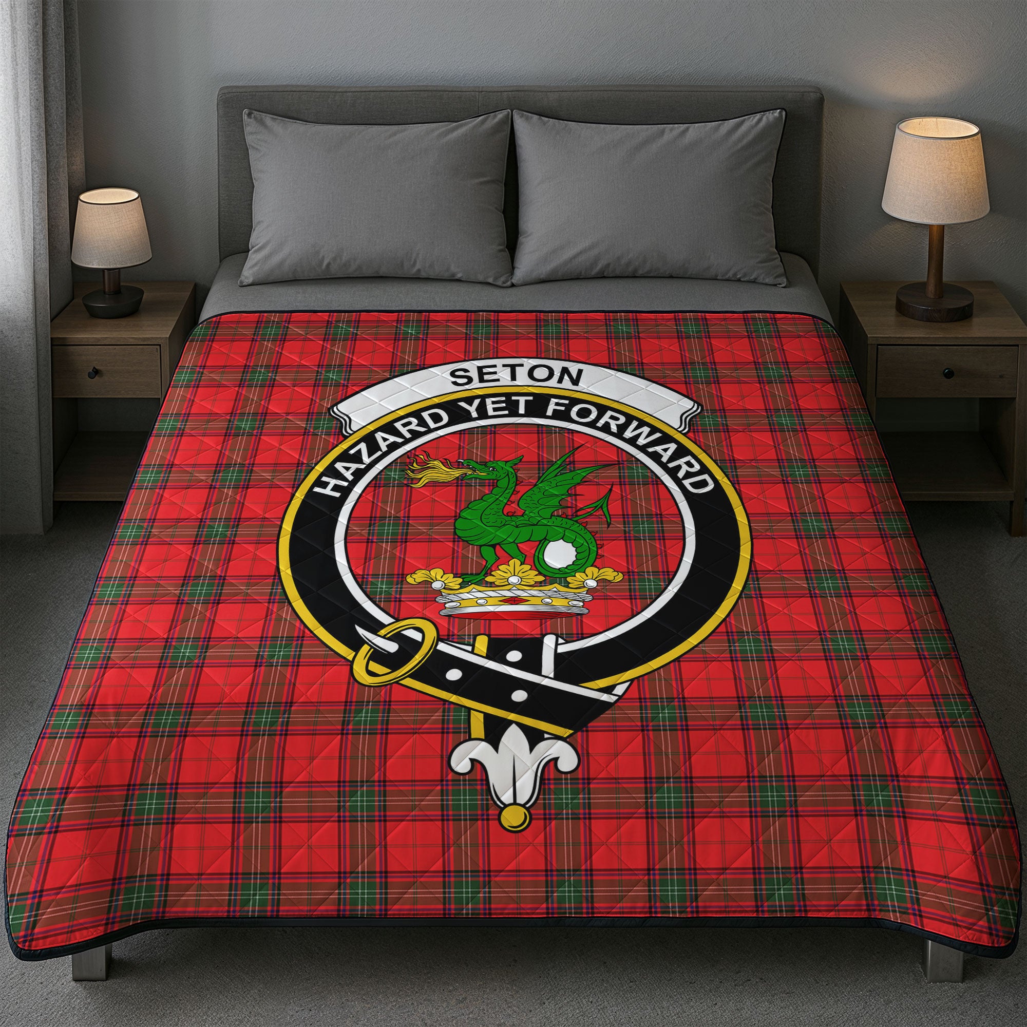 Seton Modern Tartan Crest Quilt