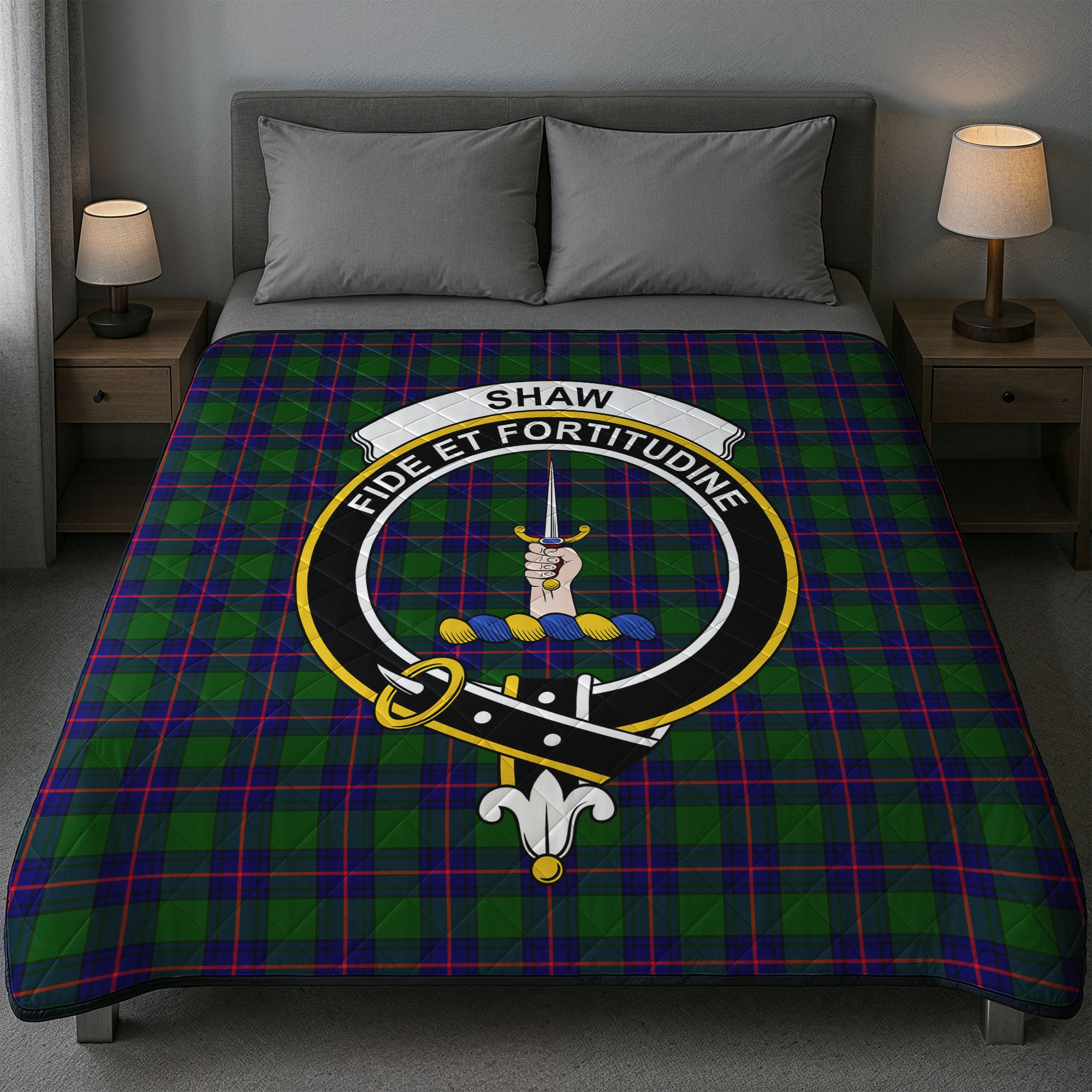 Shaw Modern Tartan Crest Quilt