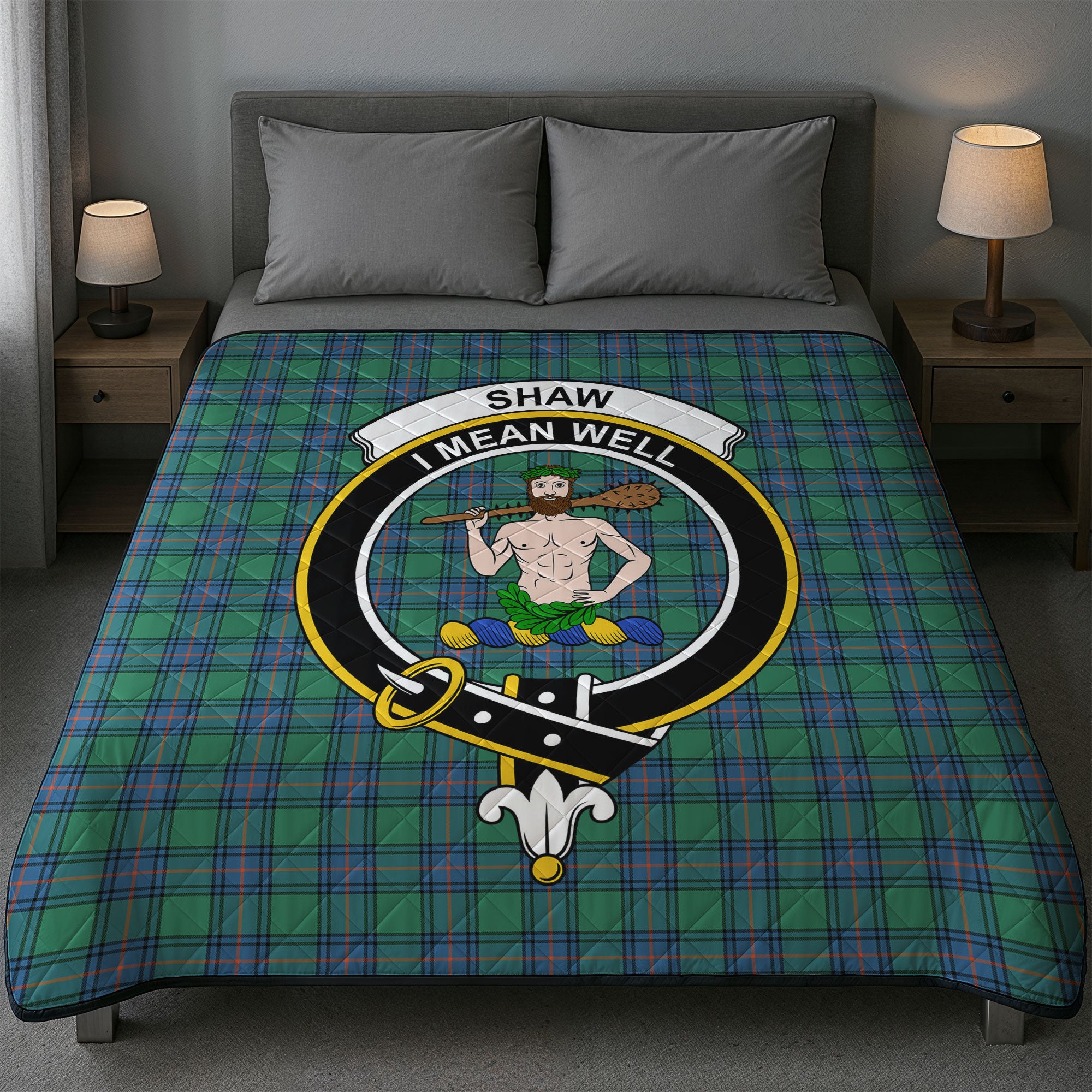 Shaw (of Sauchie) Ancient Tartan Crest Quilt