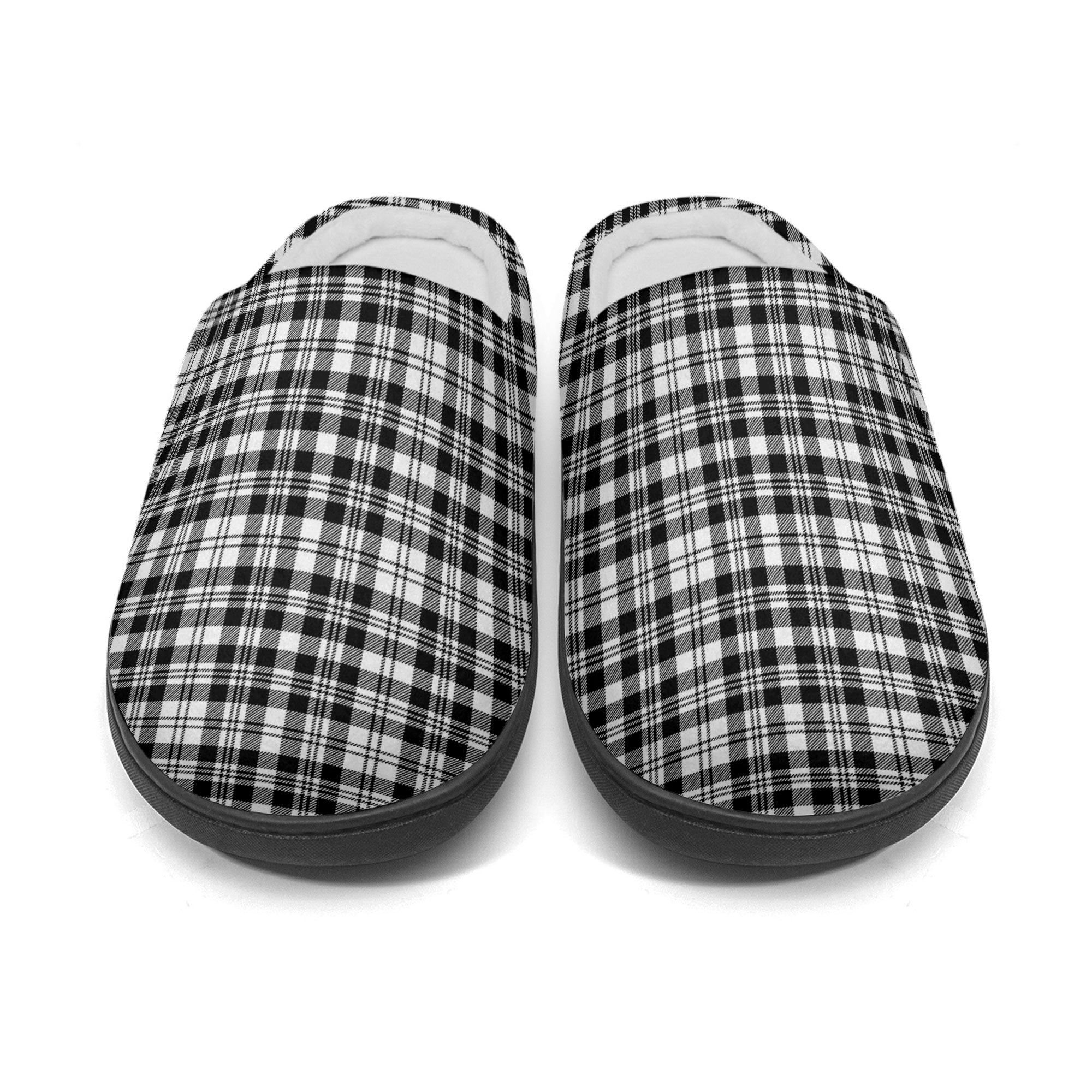 Scott Black & White Modern Tartan Slippers