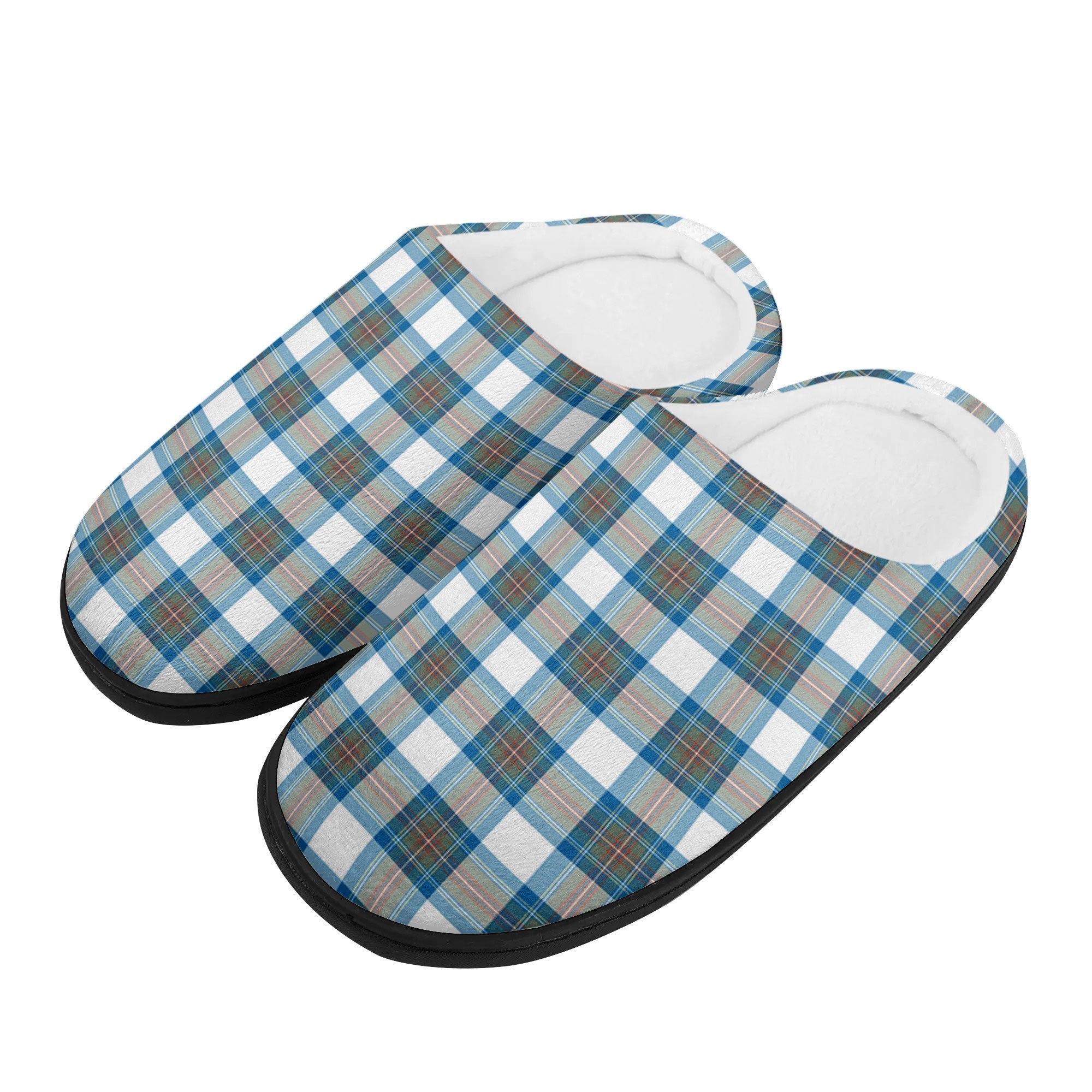 Stewart Muted Blue Tartan Slippers