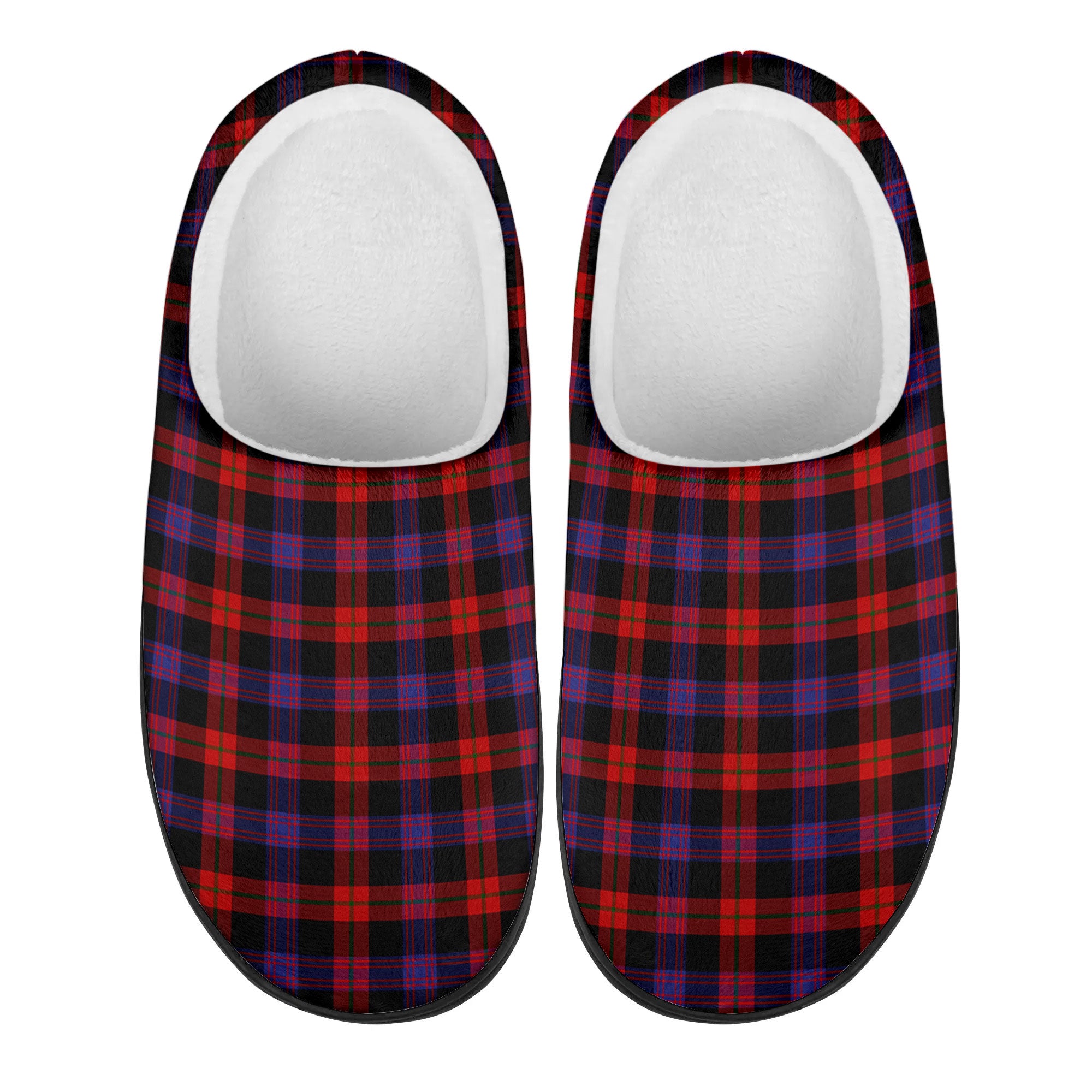 Broun Modern Tartan Slippers