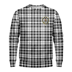 Scott Black & White Modern Tartan Crest Sweatshirt