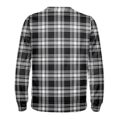 Menzies Black - White Modern Tartan Crest Sweatshirt