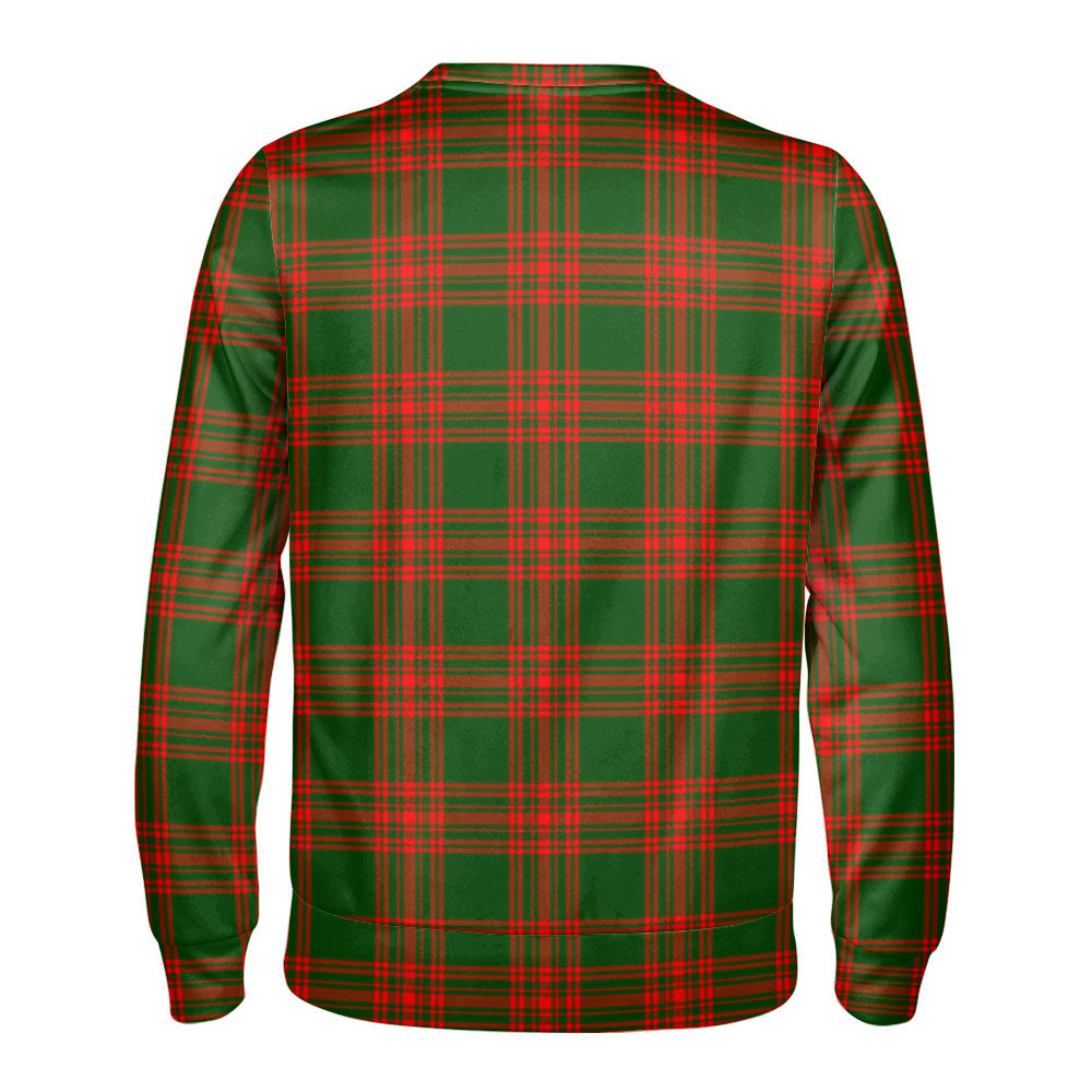 Menzies Green Modern Tartan Crest Sweatshirt