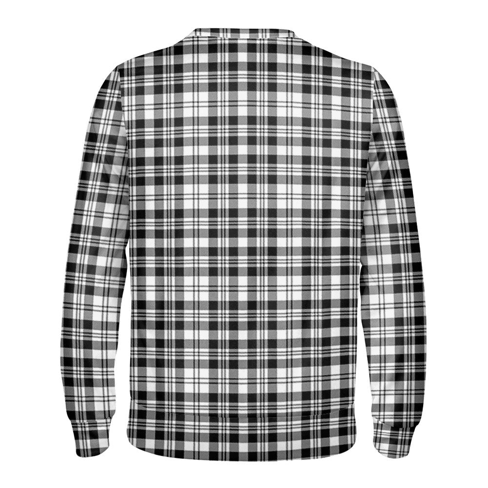 Scott Black & White Modern Tartan Crest Sweatshirt