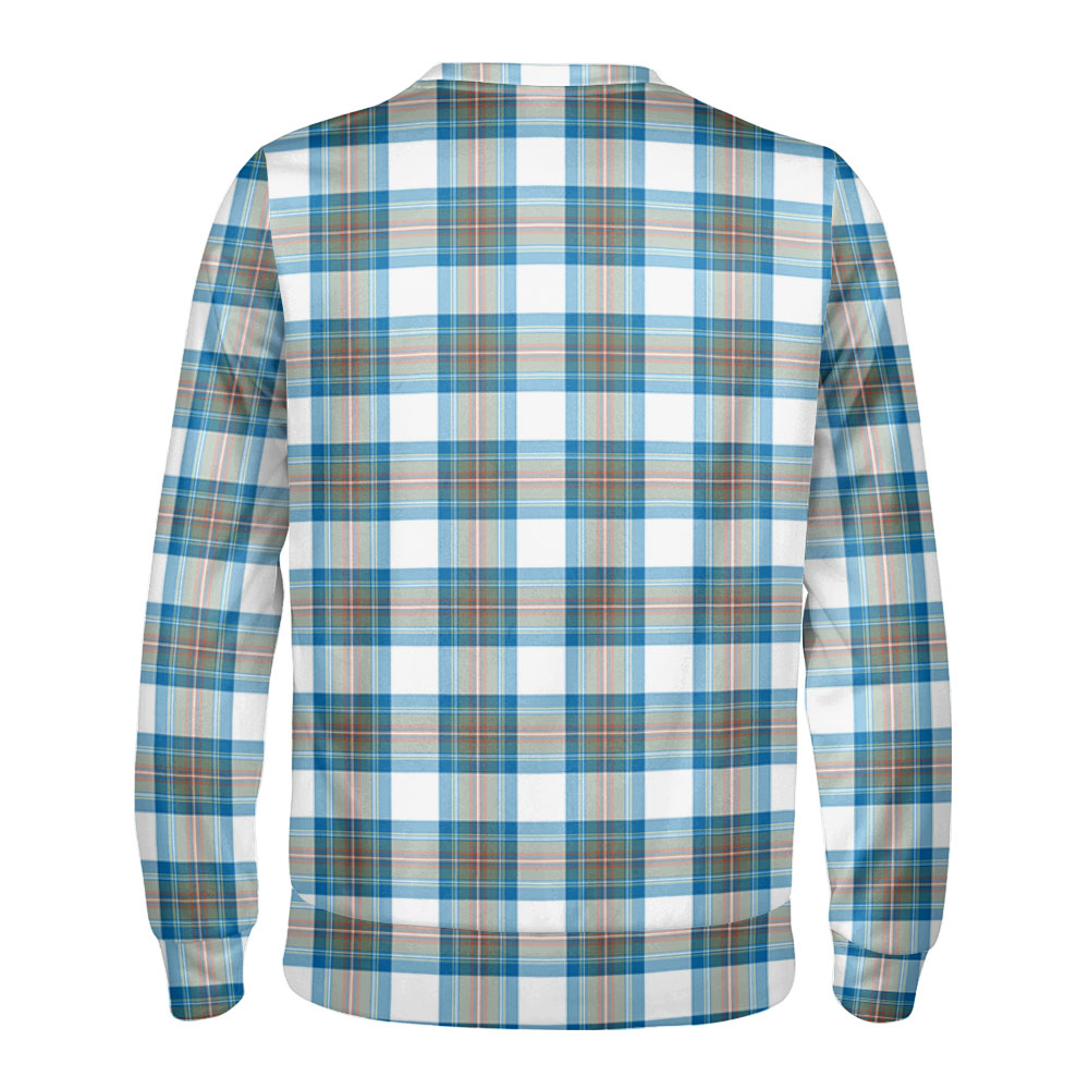 Stewart Muted Blue Tartan Crest Sweatshirt