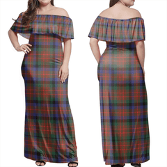 MacDuff Hunting Modern Tartan Off Shoulder Long Dress