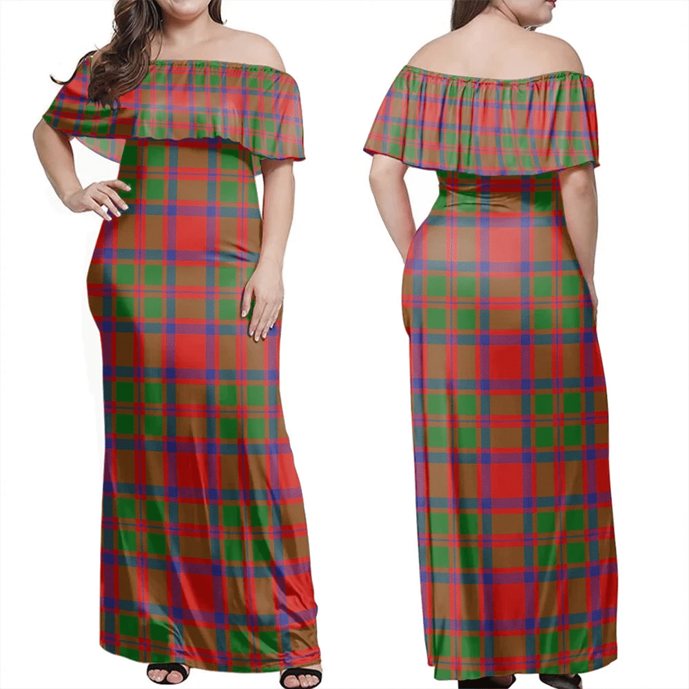 MacKintosh Modern Tartan Off Shoulder Long Dress