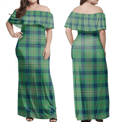 Kennedy Ancient Tartan Off Shoulder Long Dress