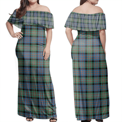 MacDonnell Of Glengarry Ancient Tartan Off Shoulder Long Dress