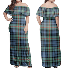 MacKinlay Ancient Tartan Off Shoulder Long Dress