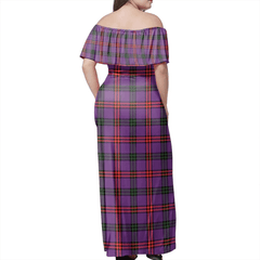 Montgomery Modern Tartan Off Shoulder Long Dress