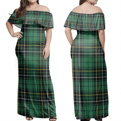 MacAlpine Ancient Tartan Off Shoulder Long Dress