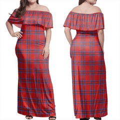 Inverness District Tartan Off Shoulder Long Dress